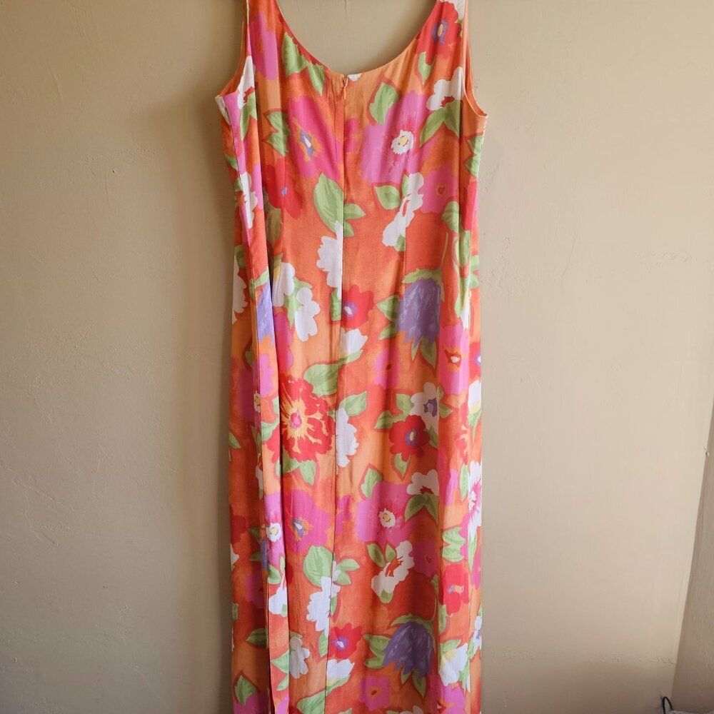 Sigrid Olsen-vintage size 14 Maxi dress-floral pattern, vacation fun - Picture 4 of 6